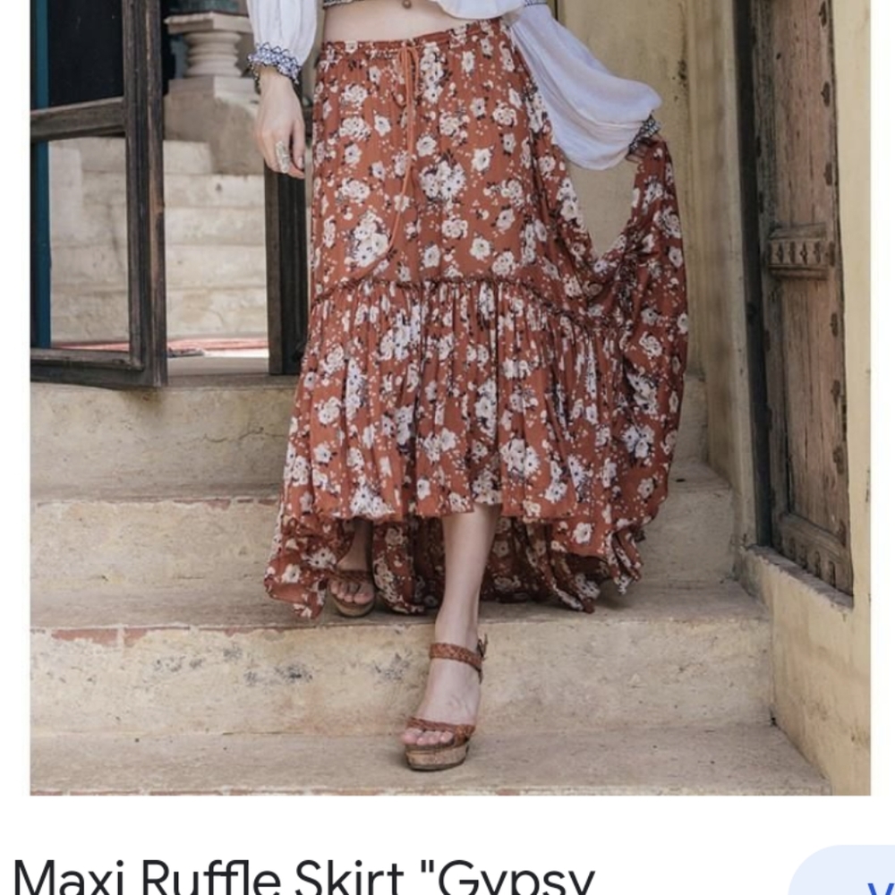 Spell Gypsy Dancer Ruffle Skirt in Maple